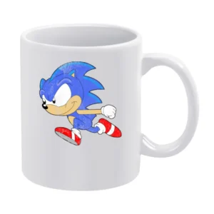 Vintage Sonic Video Game Fun Hedgehog Graphic Tee Shirt White Mug
