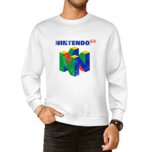 Vintage Style Nintendo 64 Distressed Logo Fun Video Game Graphic T Shi European Size Pullover Sweater
