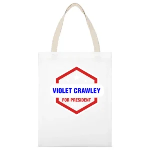 Violet Crawley For President 2016 Downton Abbey TV Show White Canvas Tote Shopping Bag