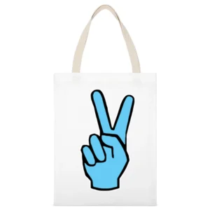 V's Up Villanova Champions Basketball March Madness Fan White Canvas Tote Shopping Bag