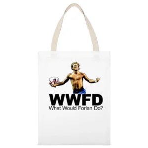 WWJD Diego Forlan Soccer White Canvas Tote Shopping Bag