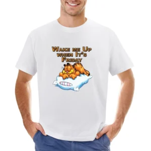Wake Me Up When It's Friday Garfield Cartoon Asian Size Men T-Shirt