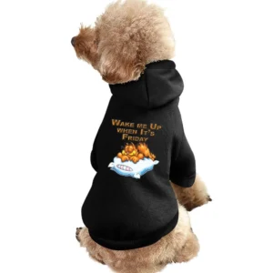 Wake Me Up When It's Friday Garfield Cartoon Pet Apparel Clothes
