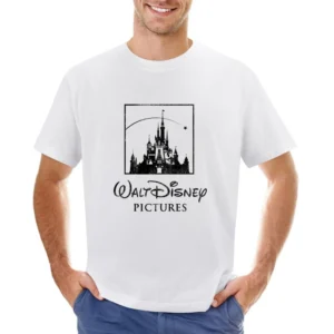 Walt Disney Vintage Style Graphic Castle Logo Asian Size Men T-Shirt