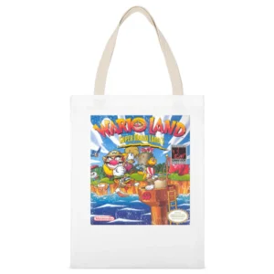Wario Land Super Mario Land 3 Game Boy Nintendo Old School Retro Video White Canvas Tote Shopping Bag