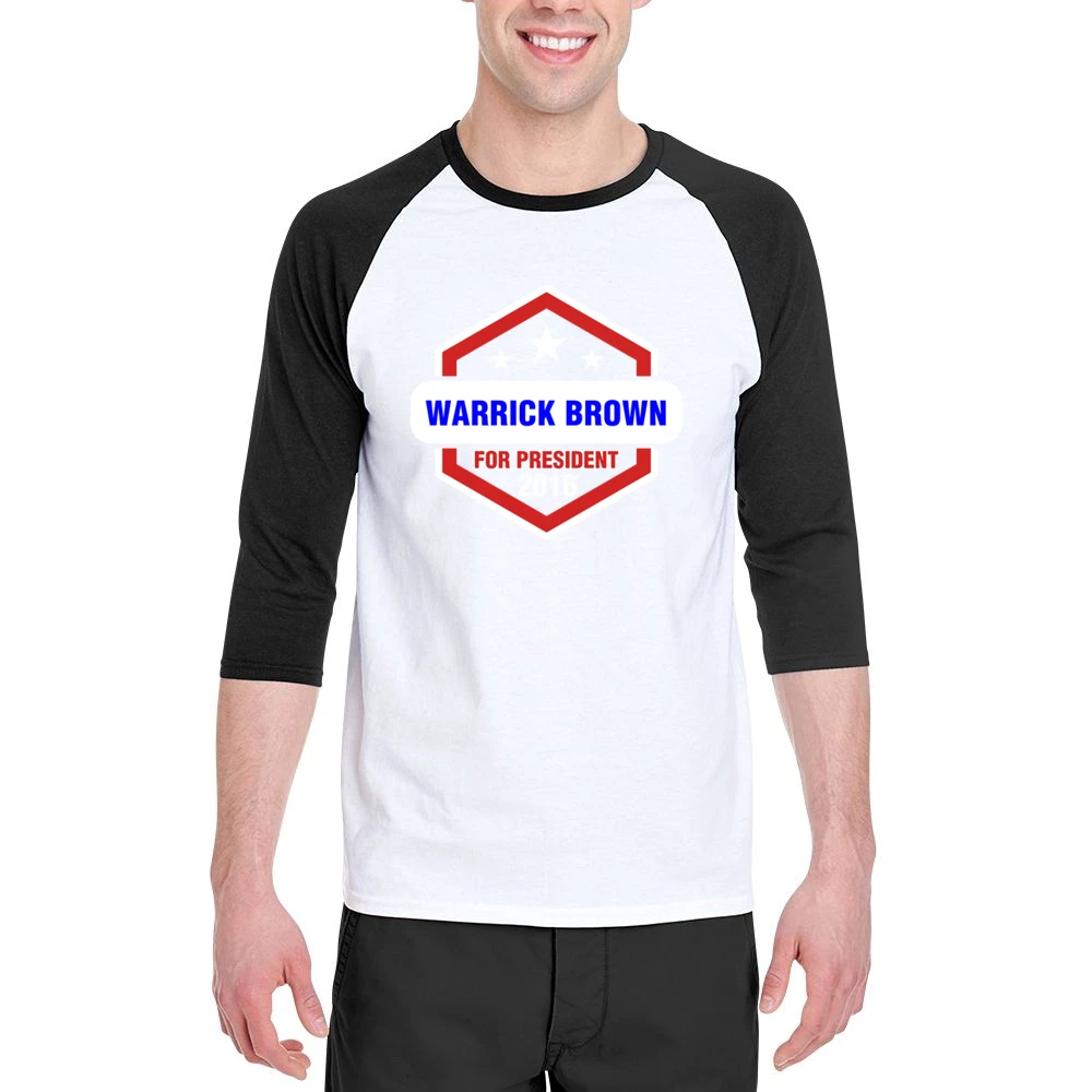 Warrick Brown For President 2016 CSI TV Show Men 3/4 Sleeve T-Shirt