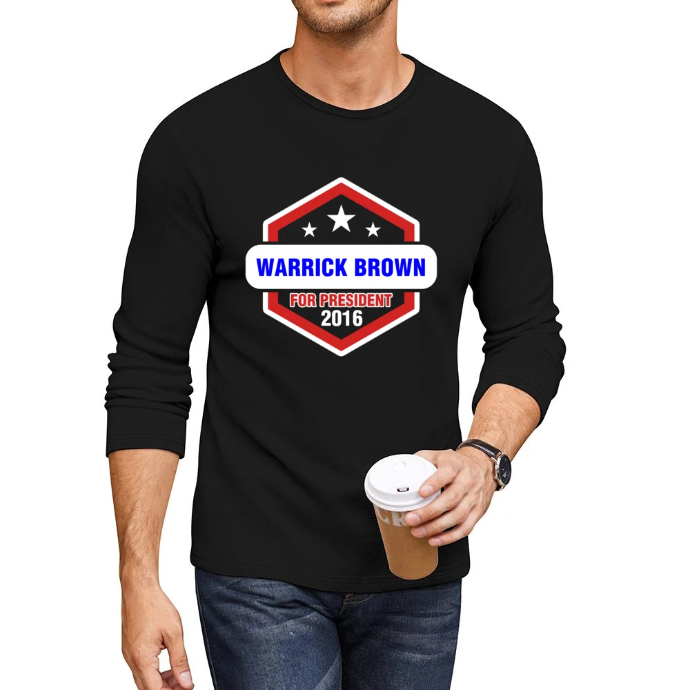 Warrick Brown For President 2016 CSI TV Show Men CrewNeck Long Sleeve T-Shirt