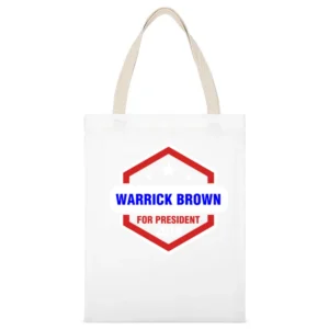 Warrick Brown For President 2016 CSI TV Show White Canvas Tote Shopping Bag