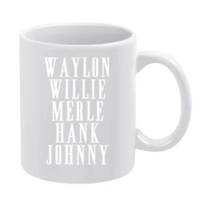 Waylon Willie Merle Hank Johnny Country Music Legends Graphic White Mug