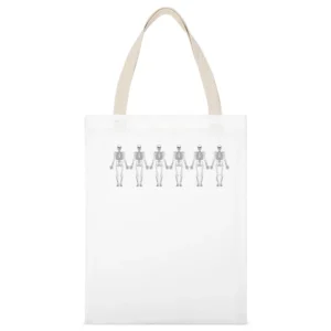 We Are All The Same Black White Gay Straight Religious Atheist Skeleto White Canvas Tote Shopping Bag
