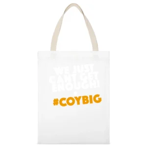 We Just Cant Get Enough COYBIG Irish Football Fan Song Graphic Euro 20 White Canvas Tote Shopping Bag