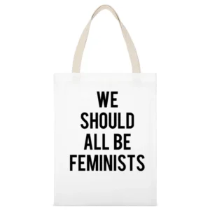 We Should All Be Feminists Popular Anti Trump Kendall Jenner Celebrity White Canvas Tote Shopping Bag