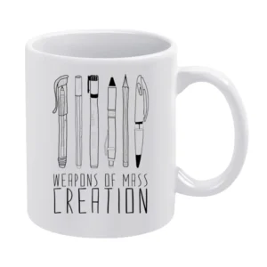 Weapons Of Mass Creative Funny Cool Graphic Designer Art Student T Shi White Mug
