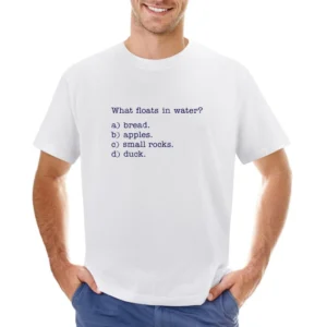 What Floats in water ? bread apples small rocksduck Asian Size Men T-Shirt