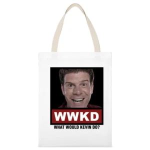 What Would Kevin Do WWKD The League White Canvas Tote Shopping Bag