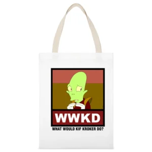 What Would Kif Kroker Do WWKD Futurama White Canvas Tote Shopping Bag