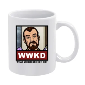 What Would Krieger Do WWKD Archer White Mug