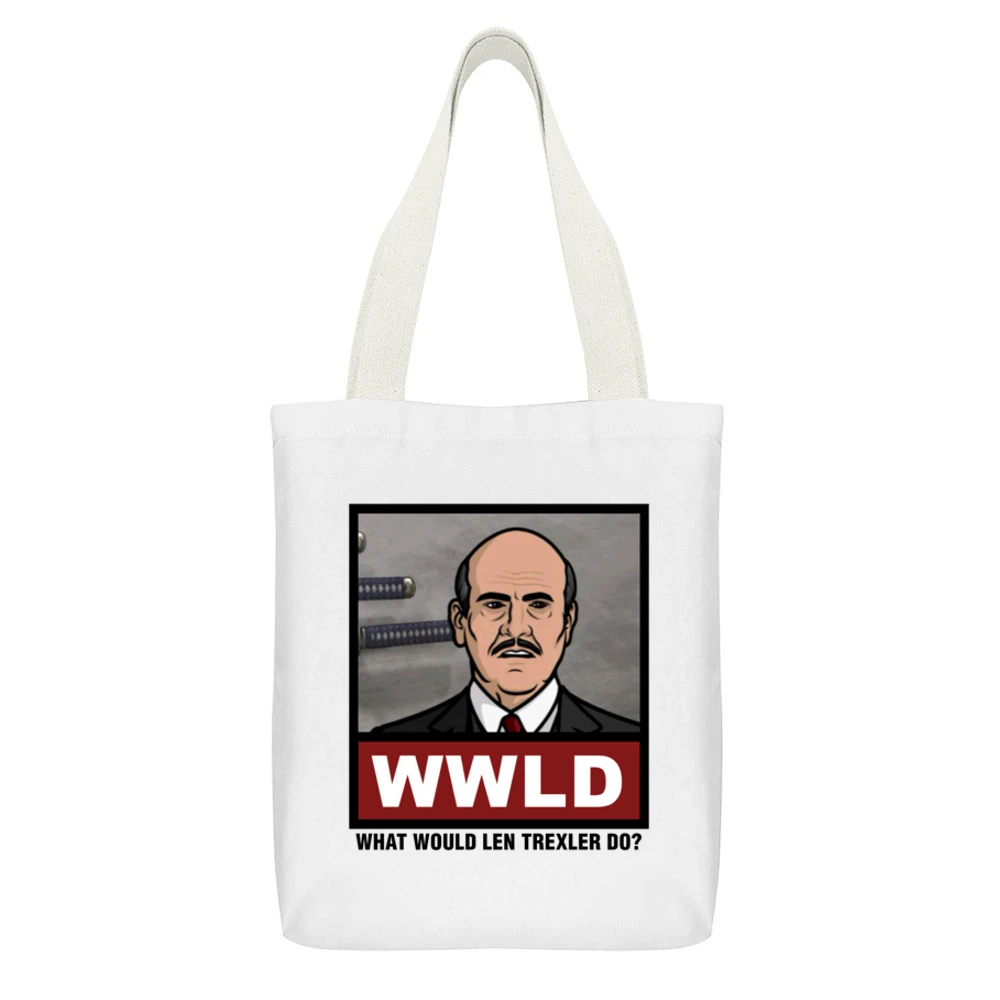 What Would Larry Bloom Do WWLD Orange is the New Black White Canvas Tote Shopping Bag With Interior Pocket