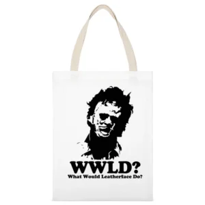 What Would Leatherface Do White Canvas Tote Shopping Bag