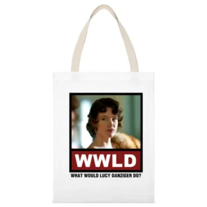 What Would Lucy Danziger Do WWLD Boardwalk Empire White Canvas Tote Shopping Bag