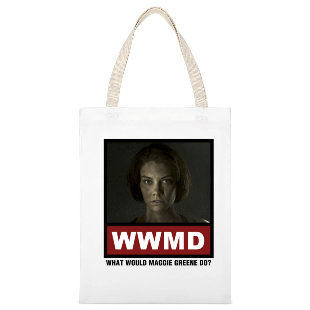 What Would Maggie Greene Do WWMD The Walking Dead White Canvas Tote Shopping Bag