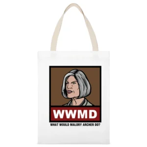 What Would Malory Archer Do WWMD Archer White Canvas Tote Shopping Bag