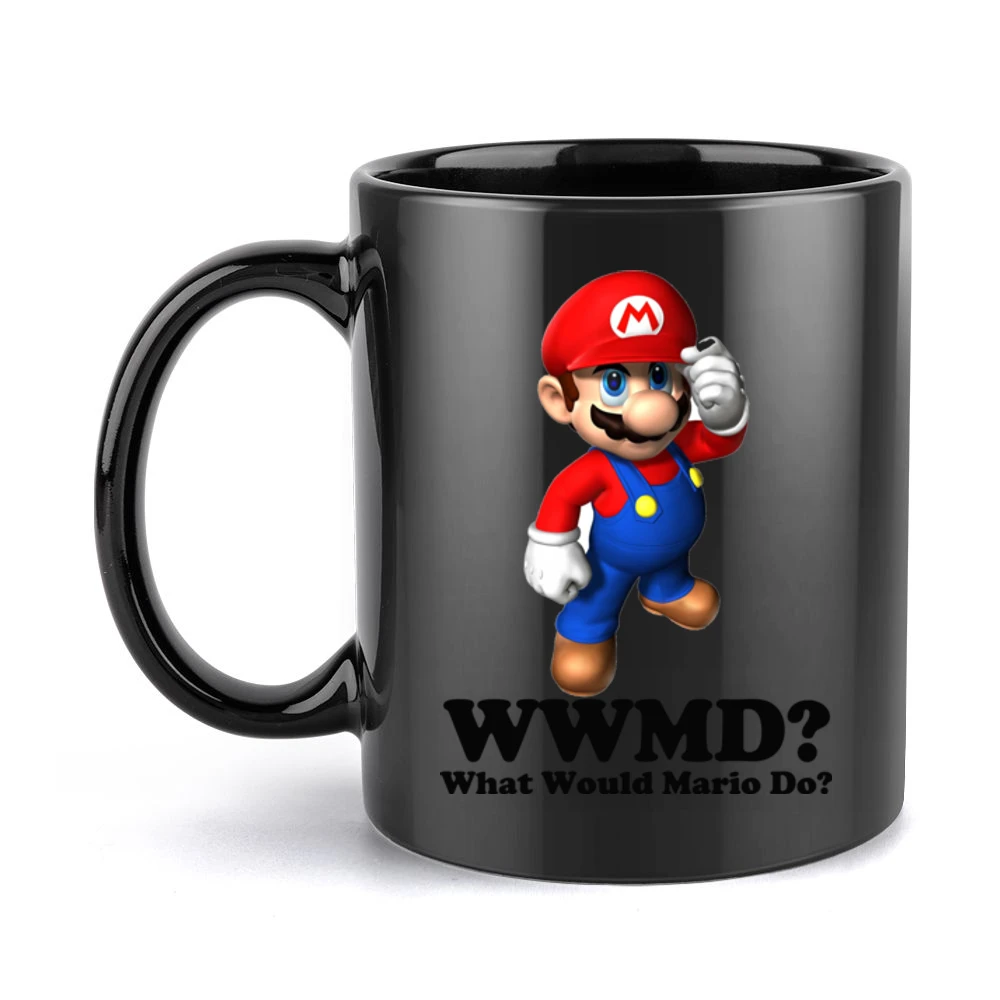 What Would Mario Do Black Mug