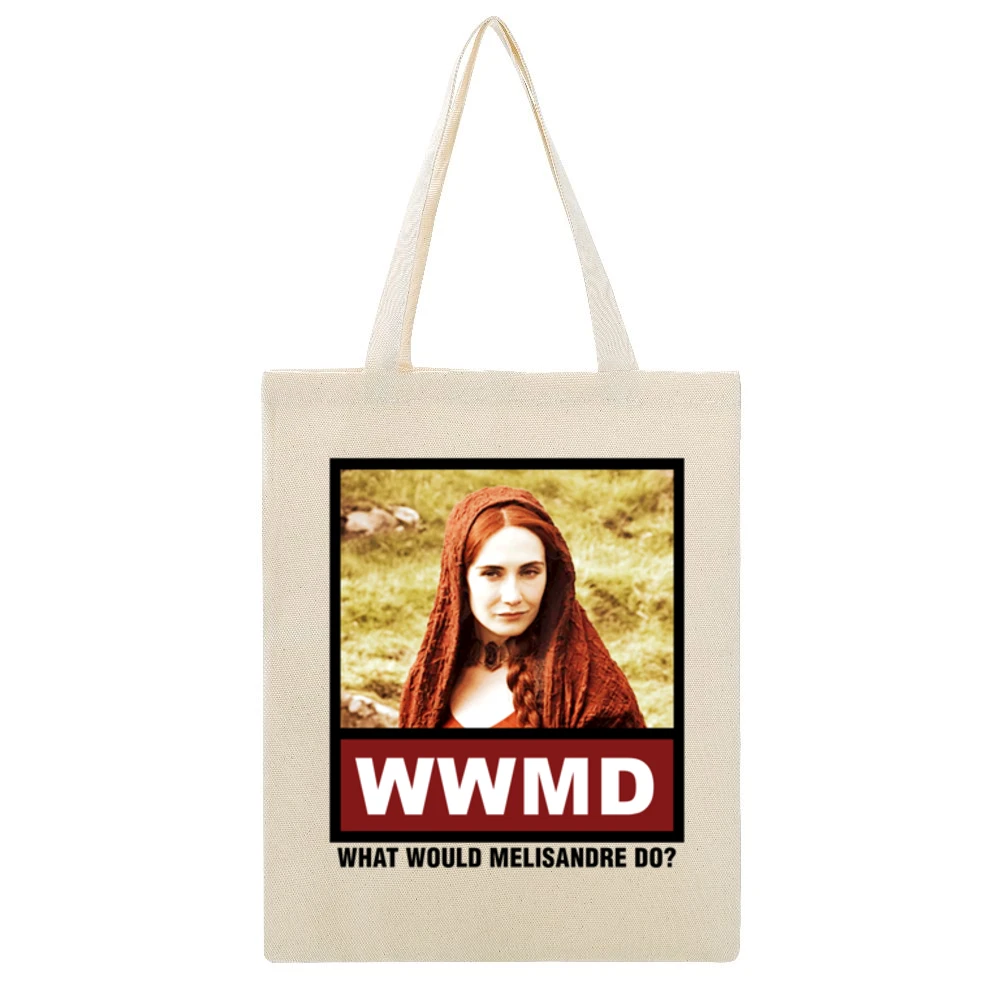 What Would Melisandre Do WWMD Game of Thrones Beige Canvas Tote Shopping Bag