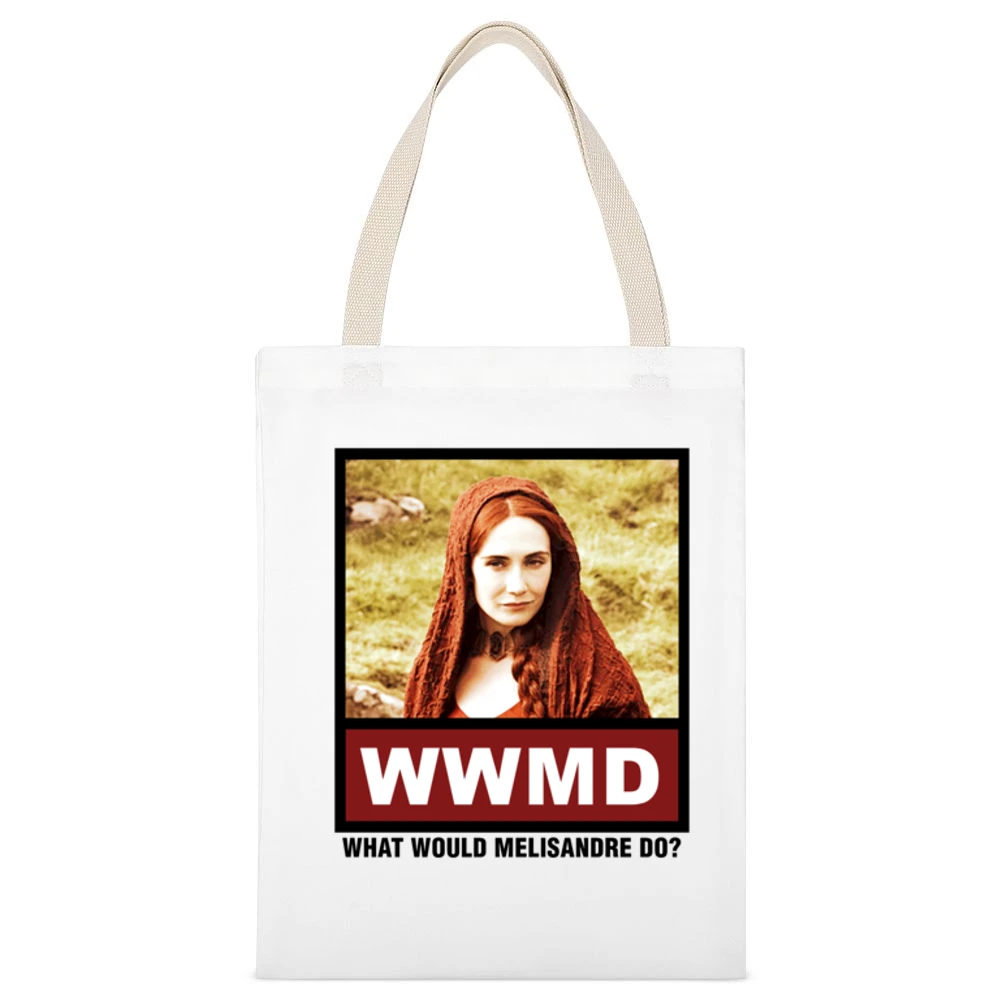 What Would Melisandre Do WWMD Game of Thrones White Canvas Tote Shopping Bag
