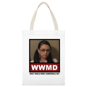 What Would Mona Vanderwaal Do WWMD Pretty Little Liars White Canvas Tote Shopping Bag