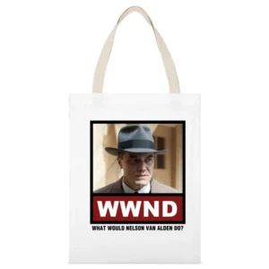 What Would Nelson Van Alden Do WWND Boardwalk Empire White Canvas Tote Shopping Bag