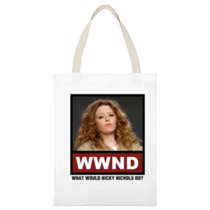 What Would Nicky Nichols Do WWND Orange is the New Black White Canvas Tote Shopping Bag