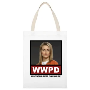What Would Piper Chapman Do WWPD Orange is the New Black White Canvas Tote Shopping Bag