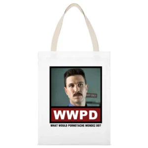 What Would Pornstache Mendez Do WWPD Orange is the New Black White Canvas Tote Shopping Bag
