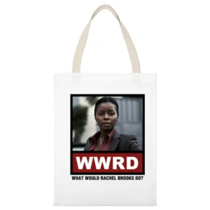 What Would Rachel Brooks Do WWRD Justified White Canvas Tote Shopping Bag