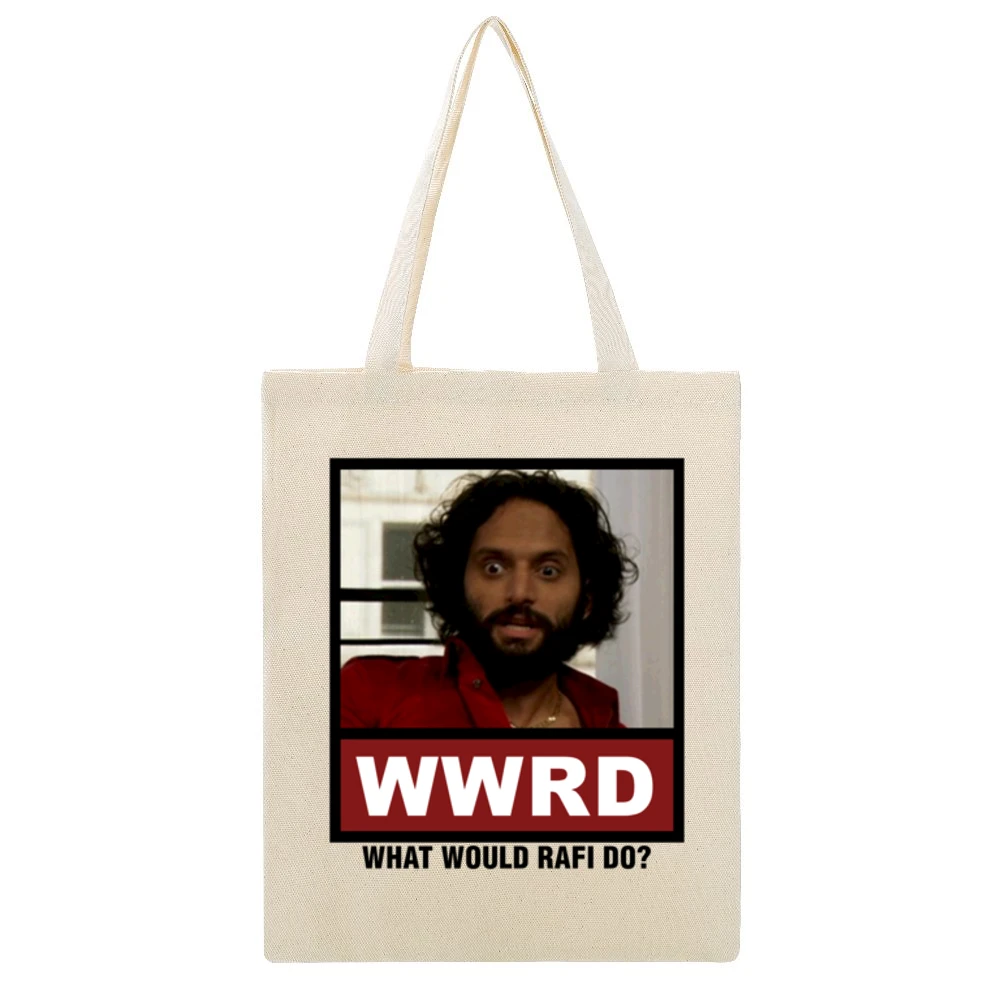 What Would Rafi Do Wwrd Beige Canvas Tote Shopping Bag