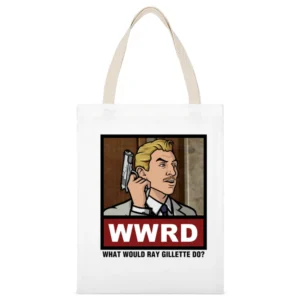 What Would Ray Gillette Do WWRD Archer White Canvas Tote Shopping Bag
