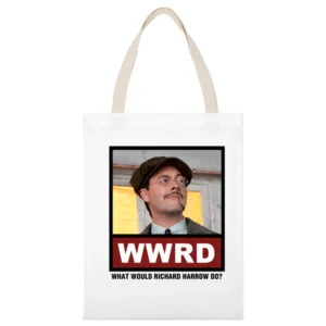 What Would Richard Harrow Do WWRD Boardwalk Empire White Canvas Tote Shopping Bag