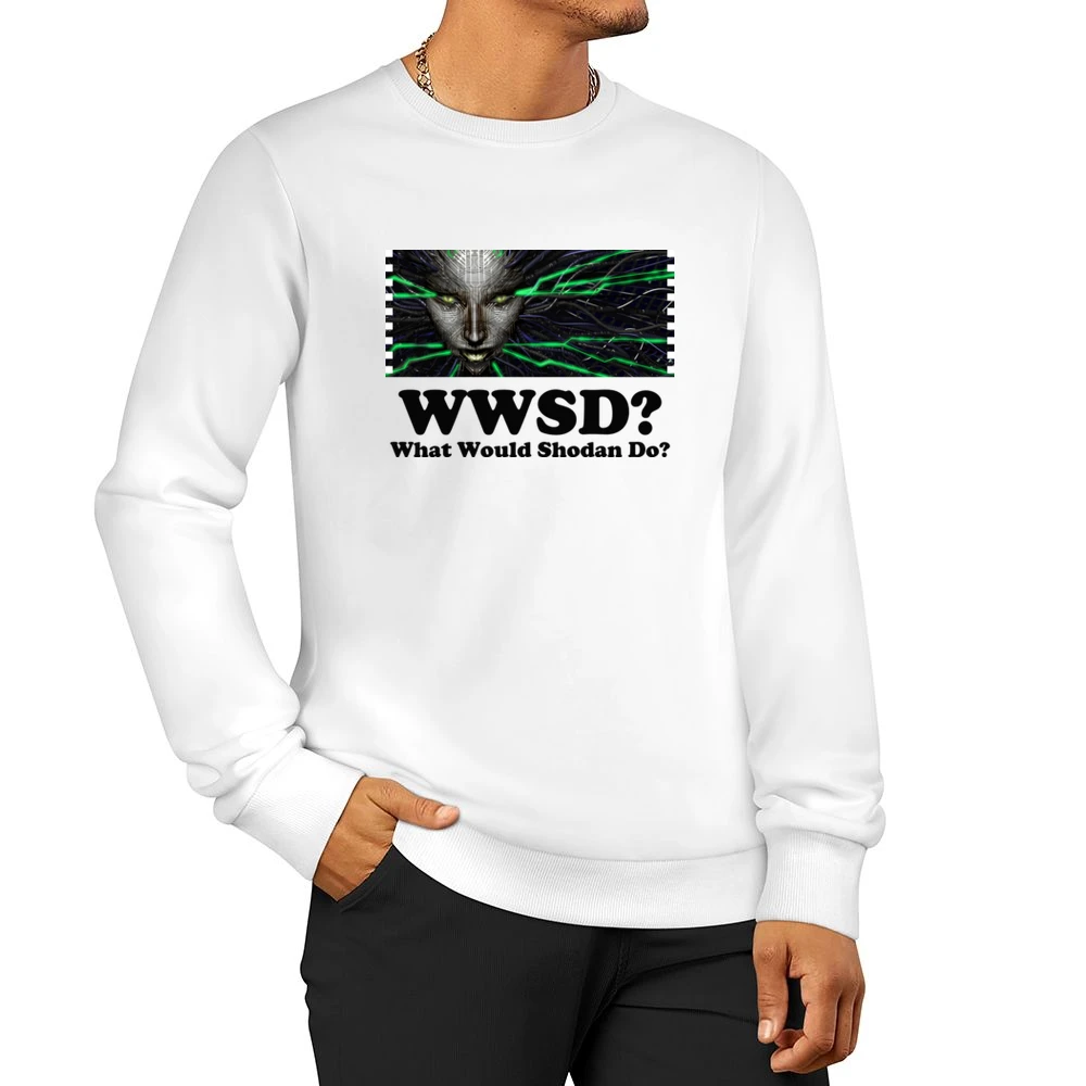 What Would Shodan Do System Shock Video Game Men Pullover Sweatshirt