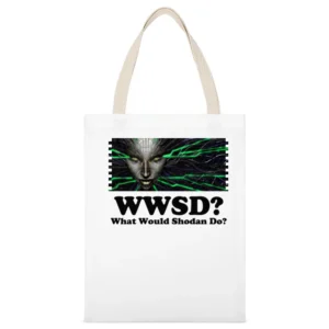 What Would Shodan Do System Shock Video Game White Canvas Tote Shopping Bag