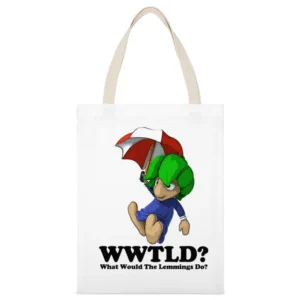 What Would The Lemmings Do White Canvas Tote Shopping Bag