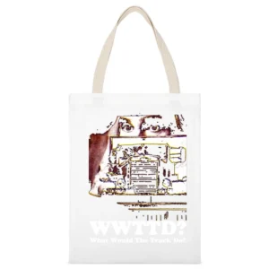 What Would The Truck Do White Canvas Tote Shopping Bag