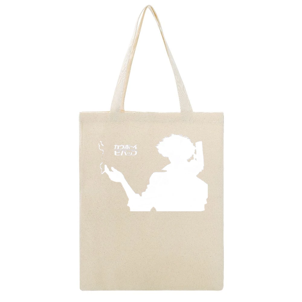 Whatever happens cowboy Bebop smoking spike spiegel bounty hunter T Sh Beige Canvas Tote Shopping Bag