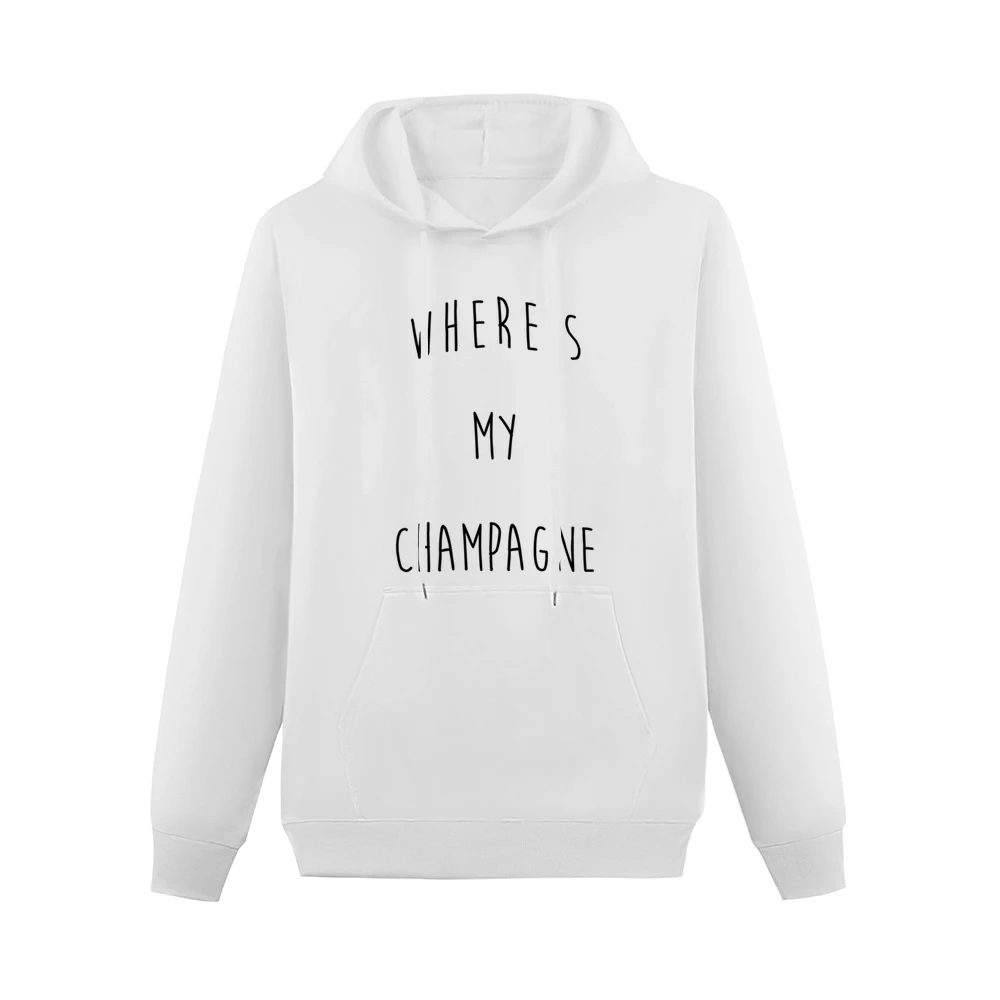 Where Is My Champagne Funny Instagram Blogger Graphic Men Hoodie With Pocket