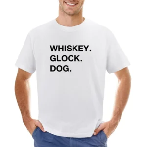 Whiskey Glock Dog Sans Serif Asian Size Men T-Shirt