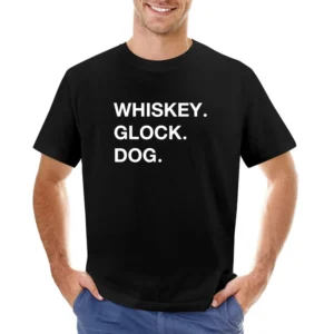 Whiskey Glock Dog Sans Serif White Asian Size Men T-Shirt