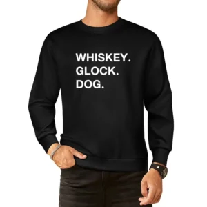 Whiskey Glock Dog Sans Serif White European Size Pullover Sweater