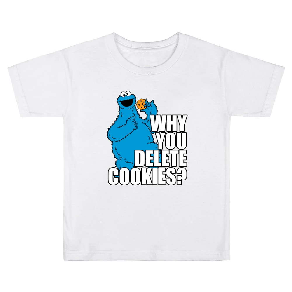 Why You Delete Cookies Funny Cookie Monster Geek Computer Graphic Nerd Kids Boys Girls T-Shirt