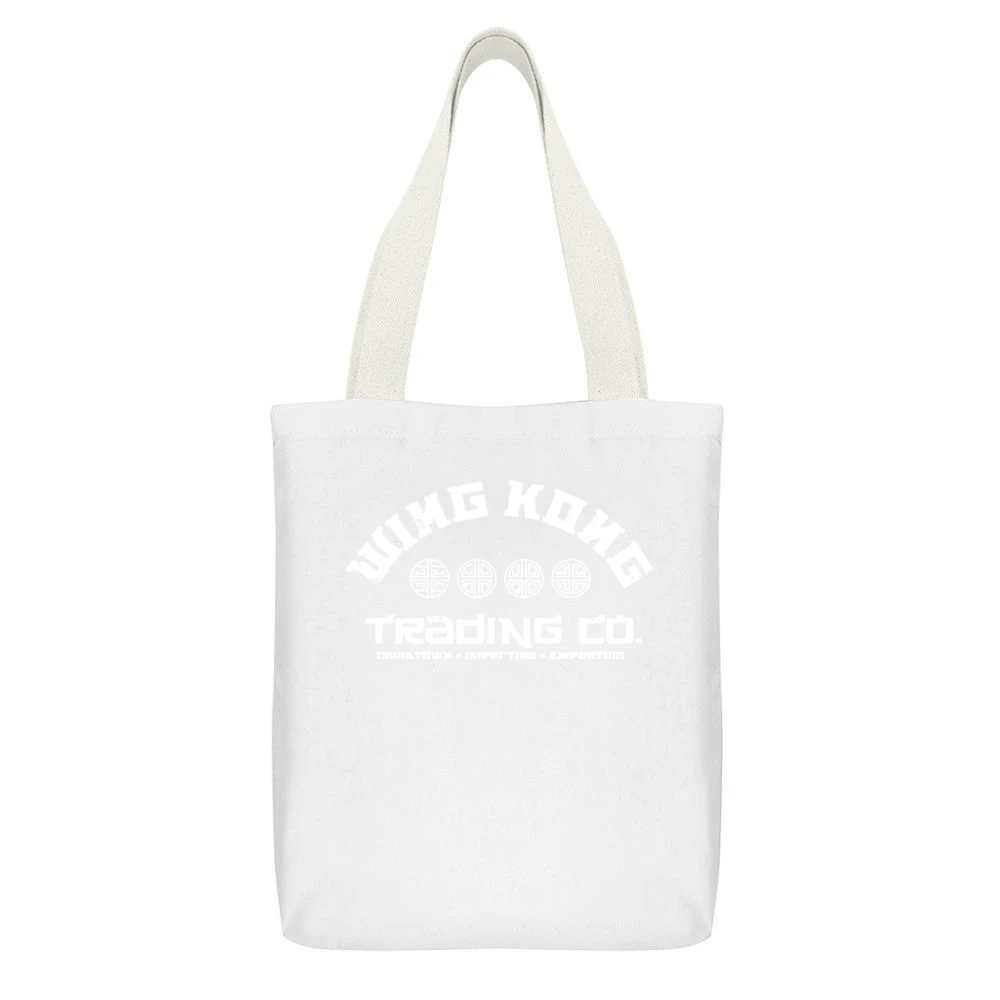 Wing Kong Trading Co Big Trouble in Little China White Canvas Tote Shopping Bag With Interior Pocket