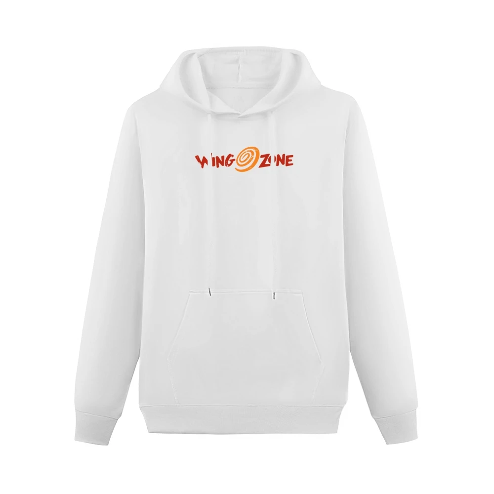 Wing Zone Fast Food Restaurant Distressed Look Men Hoodie With Pocket